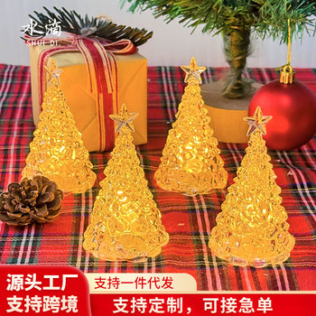 Creative Christmas Night Light Led Digital Candle Colorful Crystal Lamp Christmas Tree Decoration Scene Atmosphere Ornaments