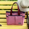 New canvas women's handbag casual bag mummy lunch bag solid color retro hand bag white ditch factory wholesale