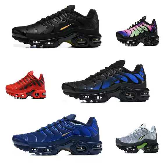 2026 New Color Matching Tn Full-Length Air-Cushioned Men's and Women's Sports Shoes with Mesh Surface, Versatile Casual Breathable Export Running Shoes