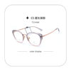 Wholesale 35468 ultra light fashion titanium glue combined with cat's eye big frame glasses super elastic temple IP plating multicolor