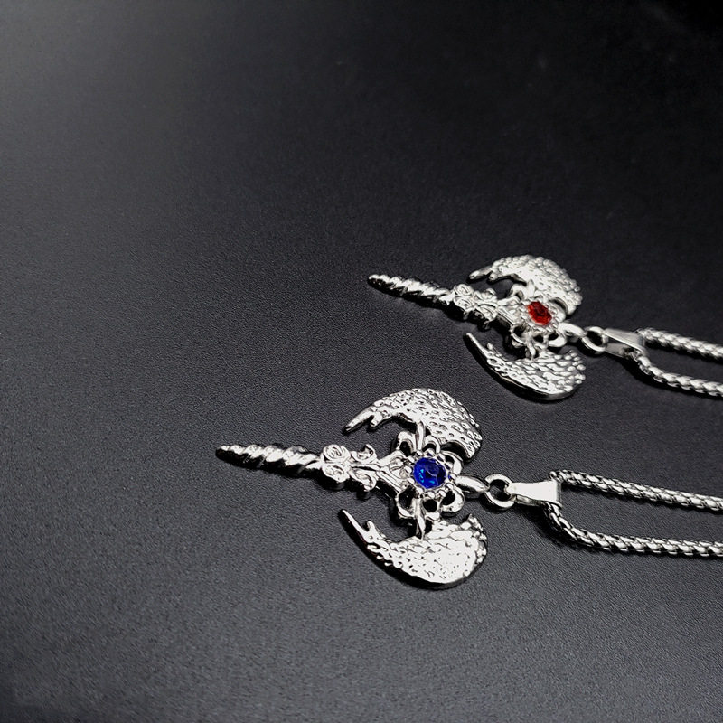 European and American Angel Wings Cross Titanium Steel Necklace Male Niche Design Sense Accessories Punk Style Diamond Pendant Pendant