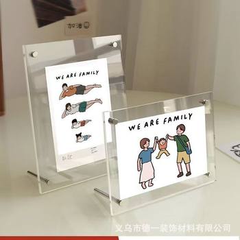 Plexiglass Table Photo Frame Picture Frame Crystal Transparent Desktop Dustproof 6inch Photo Postcard A4 Poster Display