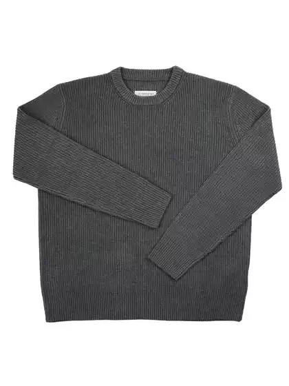 Fashionable Autumn and Winter Casual Cardigan Knitwear Style Gray and Black Round Neck Loose Pullover Knitwear Original for Men and Women