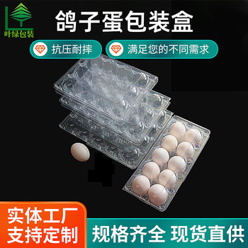 Food Grade Pet Thickeneded Transparent Pigeon Egg Packaging Box Disposable Plastic Egg Tray Transparent Blister Plastic Packaging Box