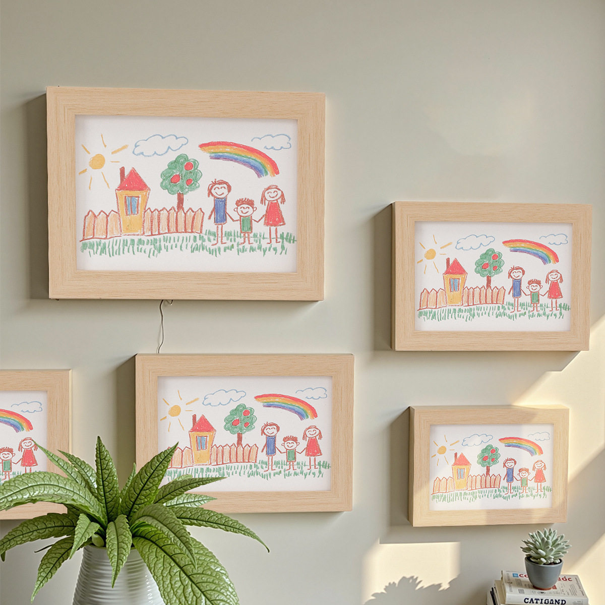 Cross-Border E-Commerce Detachable Magnetic Handmade Photo Frame Kidsren's Art Painting Storage Multi-Functional Frame A5A4A3