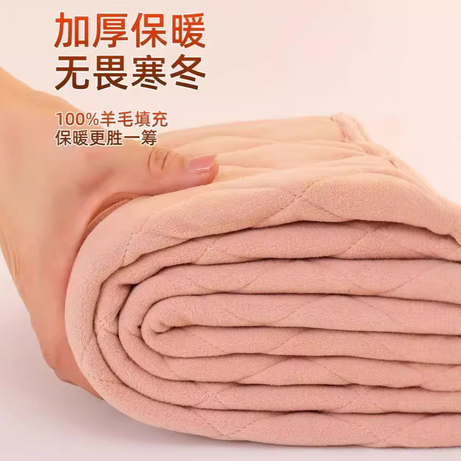 100%羊毛保暖裤女高腰内穿秋裤冬季加绒加厚打底裤东北特厚棉裤