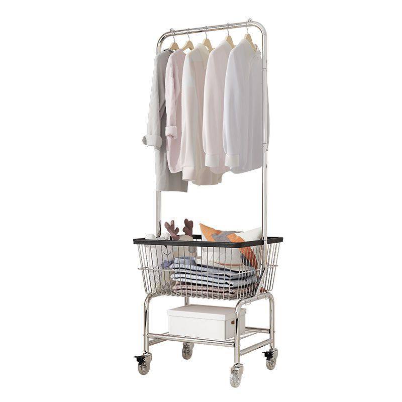 Clothes Rack Bedroom Simple Storage Rack Mobile Floor-Standing Clothes Rack Clothes Drying Rack Home Coat Rack Clothes Indoor Balcony