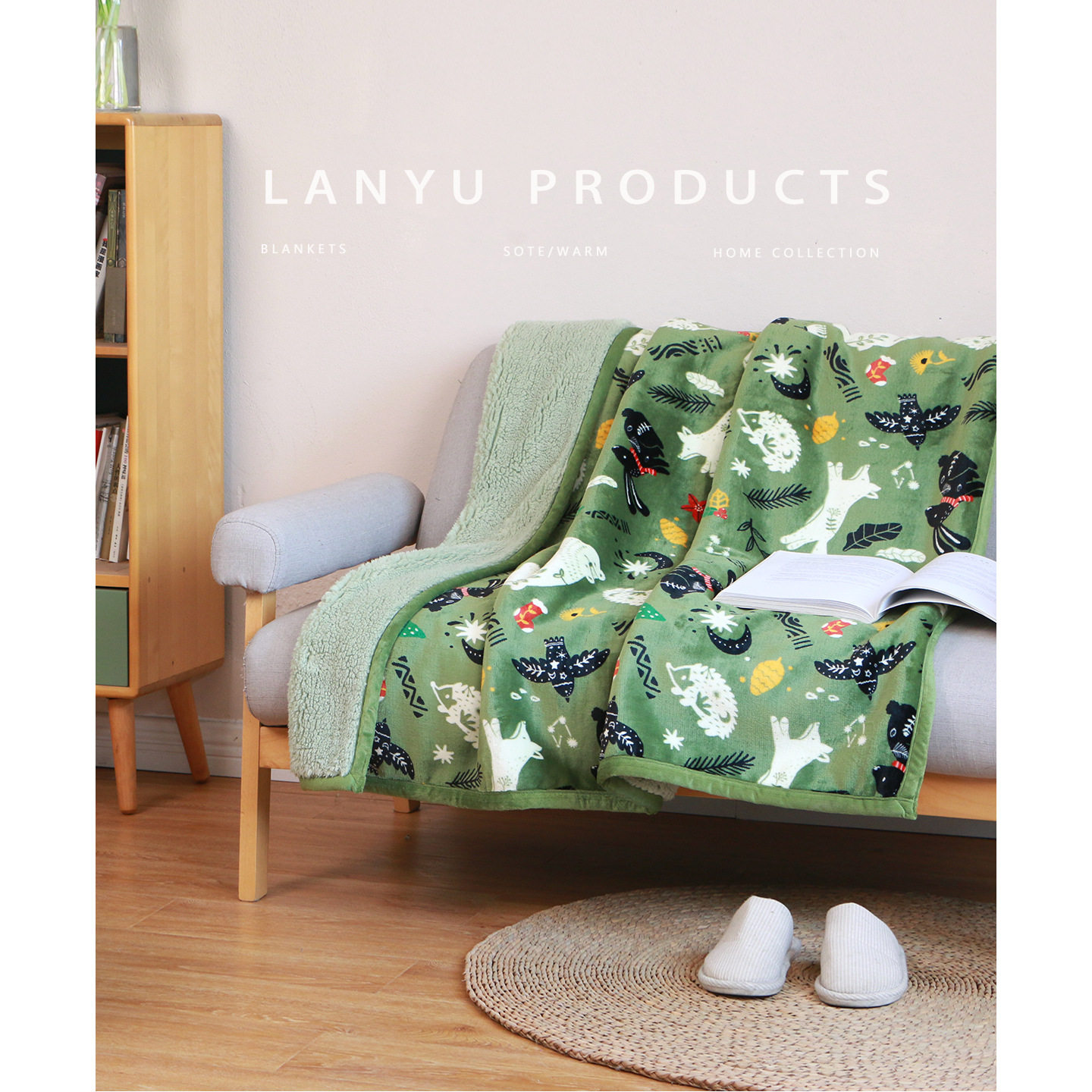 American Cartoon Thickened Blanket Sofa Cover Blanket Quilt Christmas Style Export Export Blanket Four-Season Universal Nap Blanket