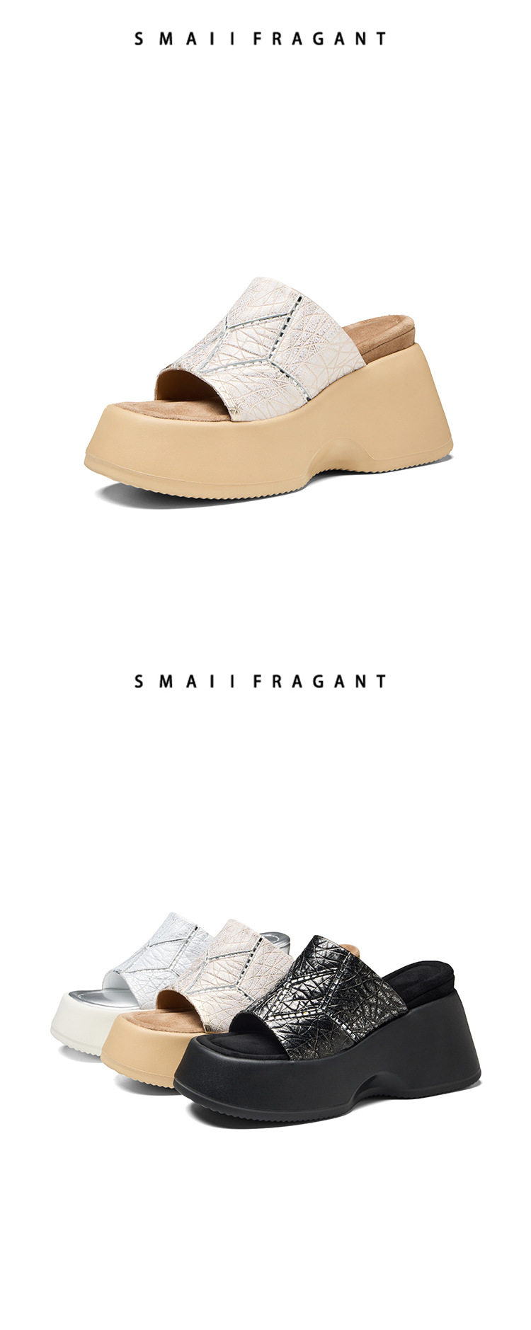 Sandal cao gót nữ hở mũi đế platform gót 10 cm — Áo khoác sáng chi tiết 13