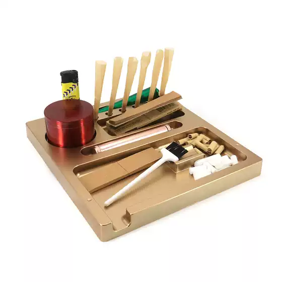 Cross-Border New Multi-Functional Plastic Tray Spray Metal Paint Operation Tray Smoking Accessories Storage Tray Cigarette Tobacco Tray