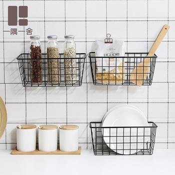 Storage Basket Wrought Iron Rust-Proof Wall-Mounted Storage Basket Storage Rack Desktop Organizer Cosmetics Small Basket Rust-Proof Wall-Mounted