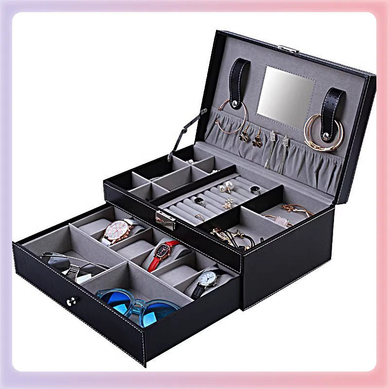 Display watch storage box wholesale watch home ready stock 6-bit watch 12-bit 3-pack leather box