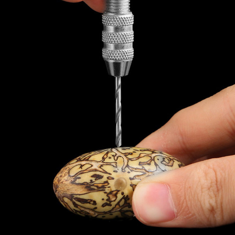 迷你打孔钻0.5-3.2mm手动打孔器四头拿子核桃模型打眼工具手捻钻