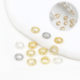 18K gold wrap threading closed ring connection ring finishing double hole pig nose ring gold plated handmade diy necklace accessories B06