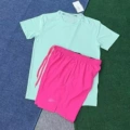 Crystal short sleeve green+d218 pink