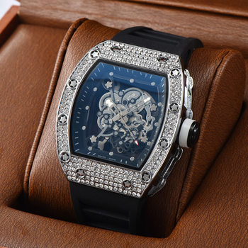 Richard hollow through the bottom of the diamond star IPG plating dial non-mechanical business watches spot wholesale