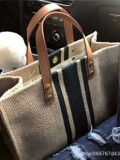 Корейская версия женского портативного портфеля professional commuter в полоску, простая большая сумка на одно плечо, льняная сумка большой емкости ins