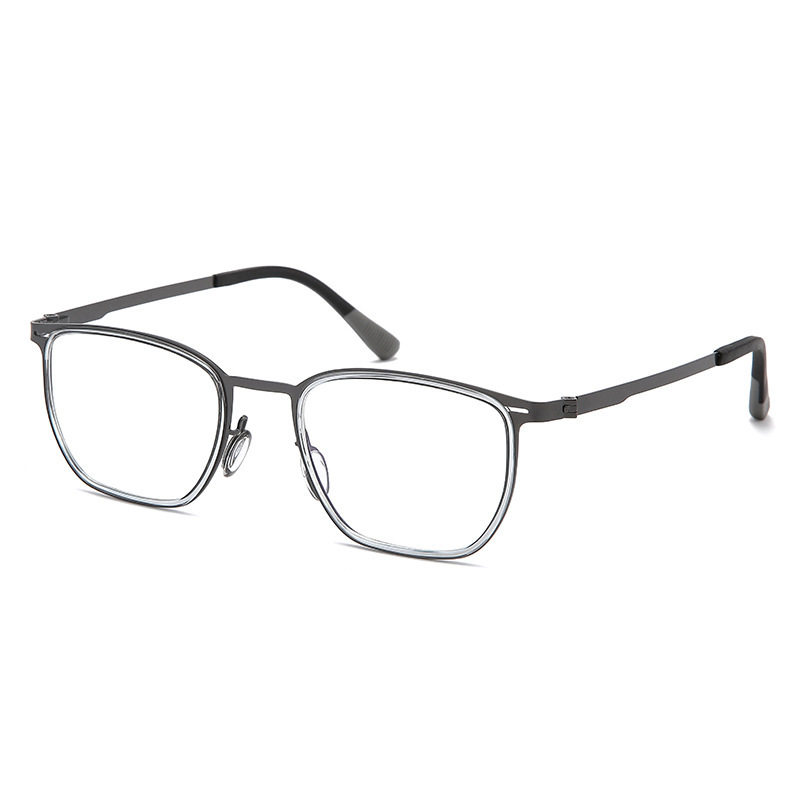 Linde Same Style Men's Lightweight Metal Glasses Frame Myopia Glasses Flat Glasses Eyebrow Frame 2002 Glasses Frame Wholesale