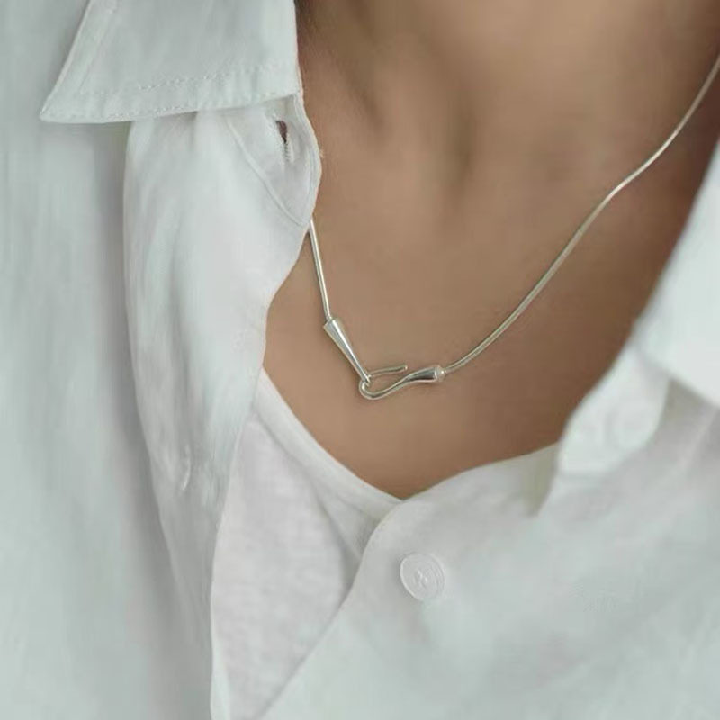 S925 Sterling Silver Crystal Necklace Women's Clavicle Chain Micro-Paved Zircon Short Necklace Accessible Luxury High-End Color-Preserving Necklace