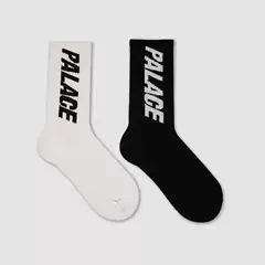 European and American Trendyy Brand Pa Black and White Letter Logo Mid-Calf Socks Trendyy Street Skateboard Sports Socks for Men and Women 100% Cotton