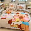 Class a Milk Velvet Large Version Cartoon Four-Piece Winter Thickeneded Coral Velvet Quilt Cover Bed Sheets Student Warm Three-Piece Set