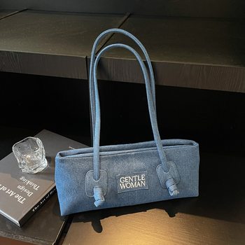 Gentlewoman Simple and Versatile Underarm Bag for Women 2026 New Trendy Color-Blocking Shoulder Bag Handbag Commuter Bag