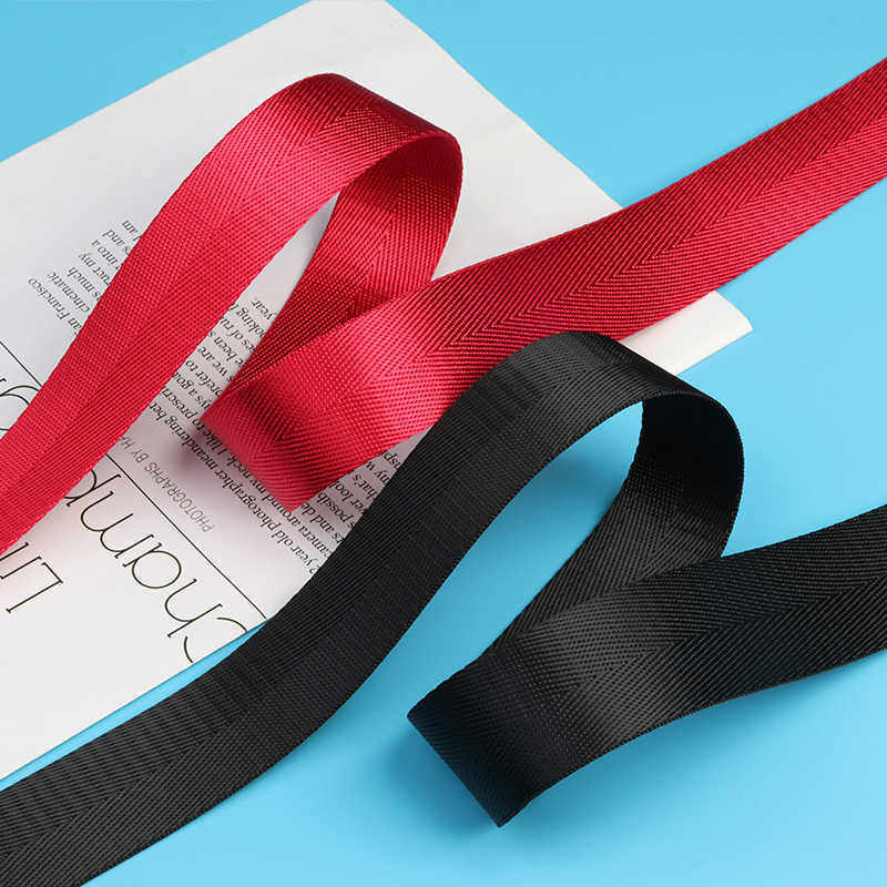 Ready Stock Explosion-Proof Dense Weave Imitation Nylon Herringbone Webbing Backpack Strap Mountaineering Bag Webbing Accessories Wholesale