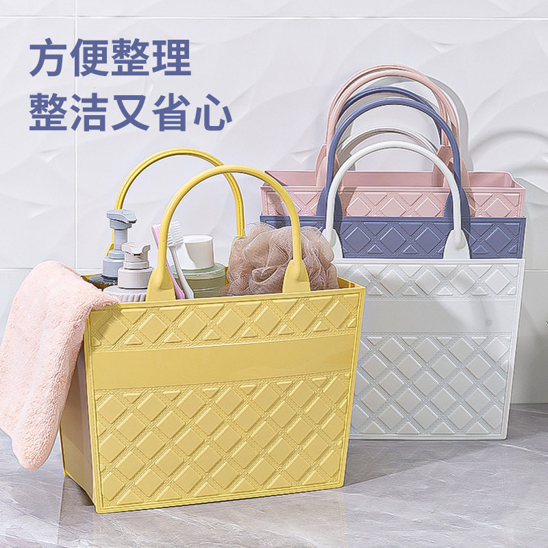 Bath Basket Portable Washing Basket Bathroom Plastic Washing Storage Basket Draining Bath Basket Bath Basket Folding Basket