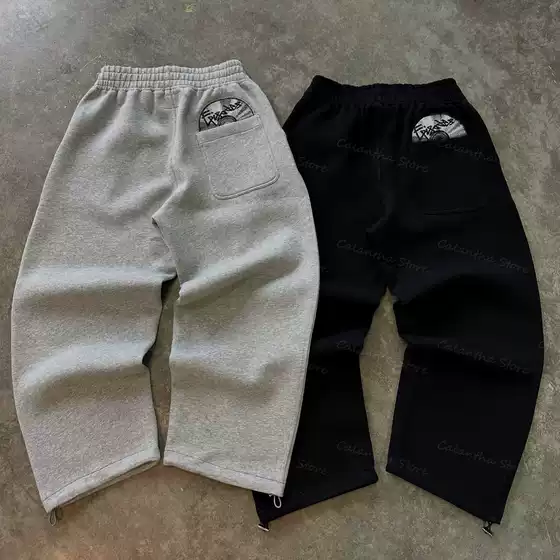 Cross-Border European and American Trendy Brand Embroidered Casual Pants for Men, New High Street Fashion Design Sweatpants, Loose and Versatile Jogging Pants