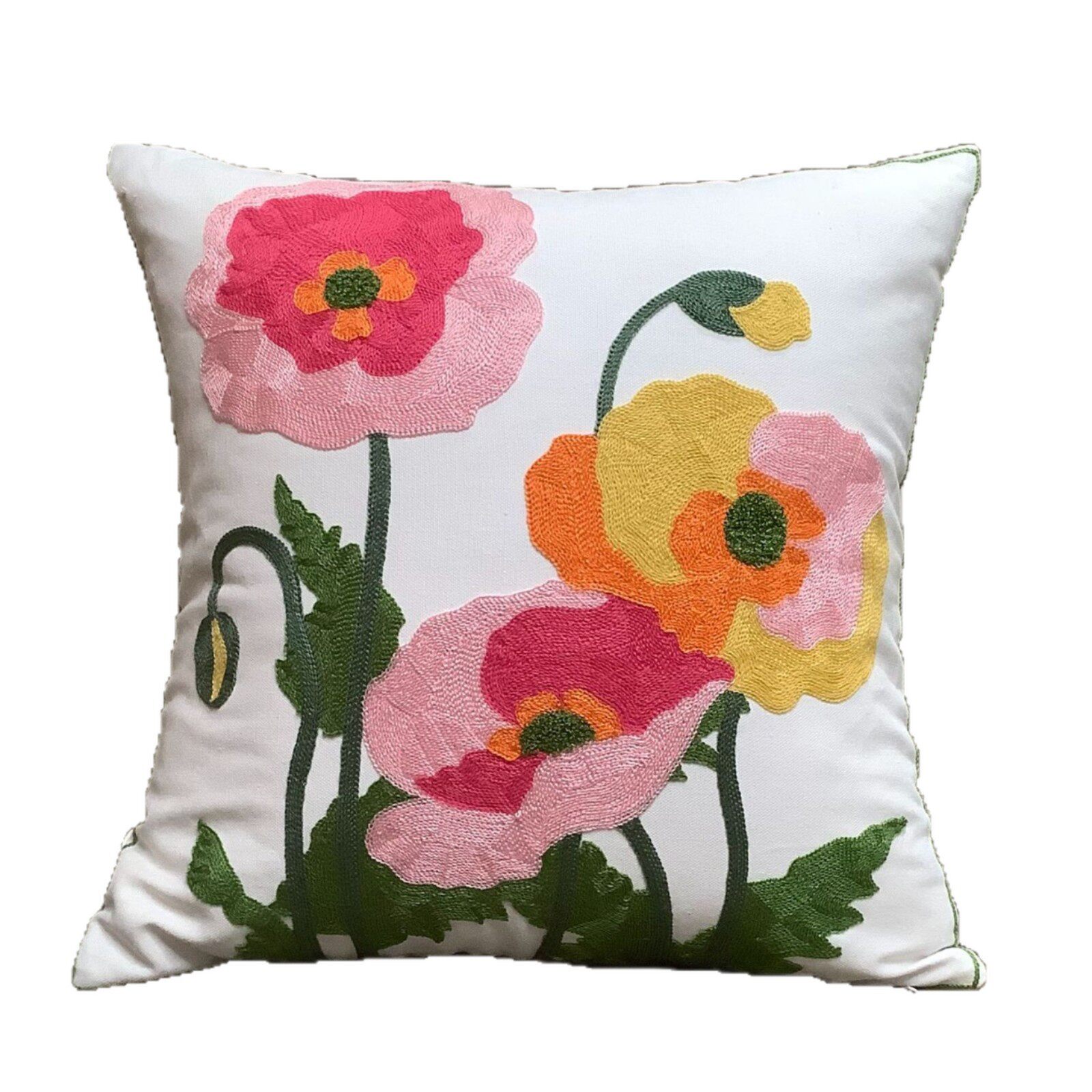 New Towel Embroidered Pillowcase, Pastoral Style Home Sofa Pillow, Can Be Equipped with Core Bedside Cushion, Office Waist Pillow