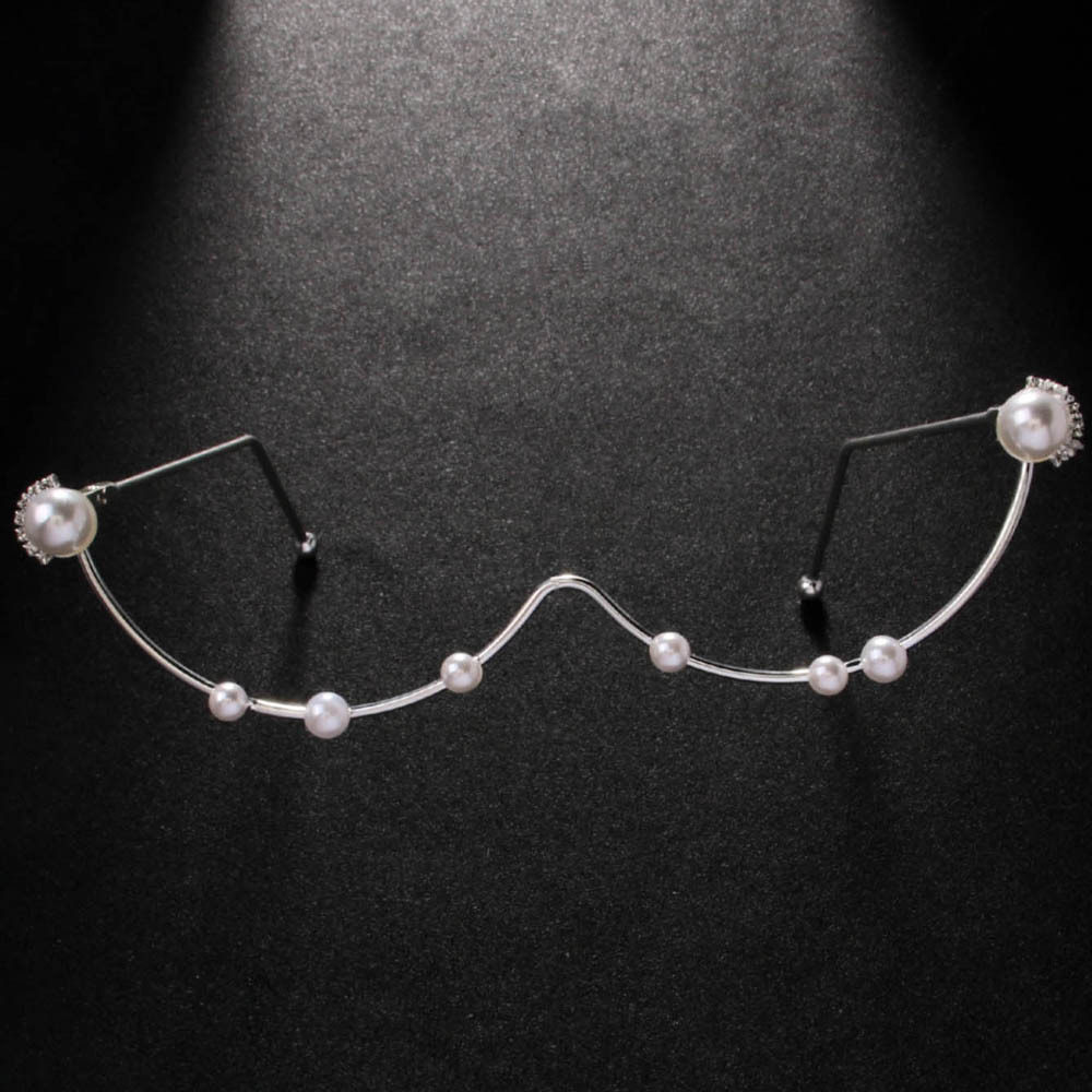 New Pearl U-Shaped Glasses Frame Punk Style Pearl Shaped Glasses Frame Eyeglass Frame