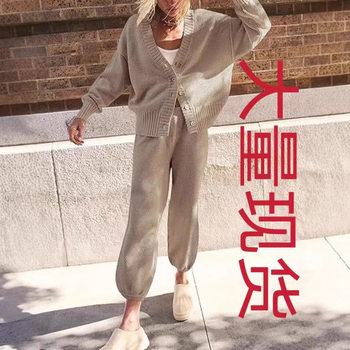 Spot 2025 Cross-Border Amazon Aliexpress European and American Simple Pure Color Casual Cardigan Suit Autum New Style for Women