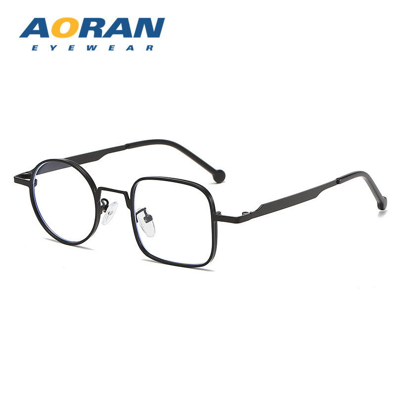 Korean style metal round small box with degrees myopia glasses frame men's and women's Little Red Book same style plain glasses frame