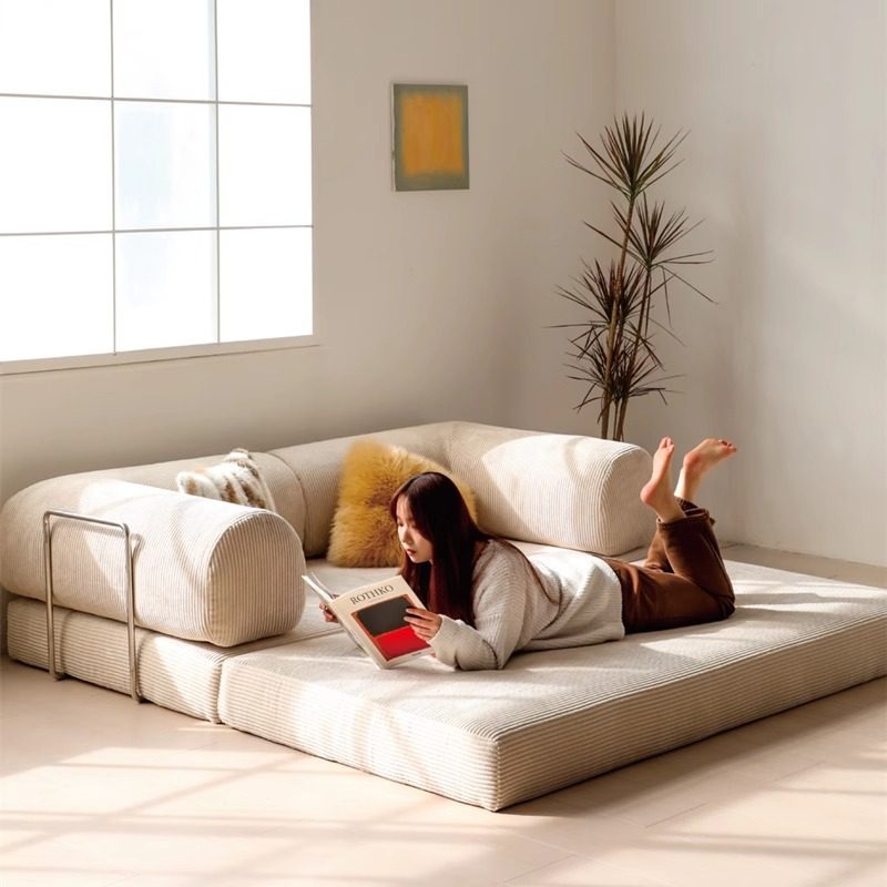 创意小户型中三人位简约模块N压缩直排折叠沙发床拆洗古风全包邮