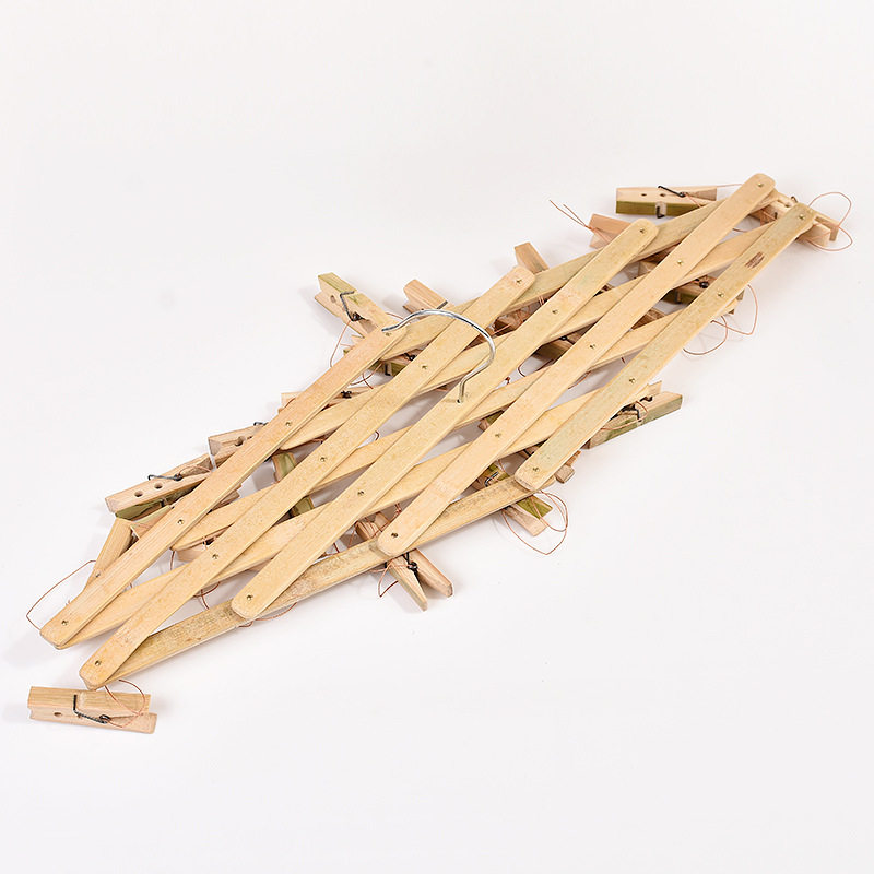 3-Pack Bamboo Retractable Clothes Drying Rack, Multi-Purpose Clothes Hanger, Towel and Socks Multi-Purpose Bamboo Rack Wholesale