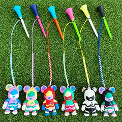 Cross-border Hot Sale Golf TEE Violence Bear Hanging Ornaments GOLF TEE with Rope Anti-lost Golf Accessories Ball Nails