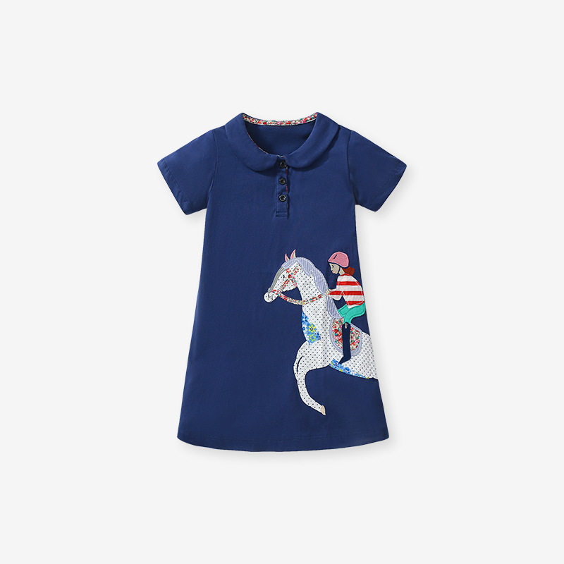 Children's Dress, Cartoon Girls' Dress, New Summer Girls' Short-sleeve Dress