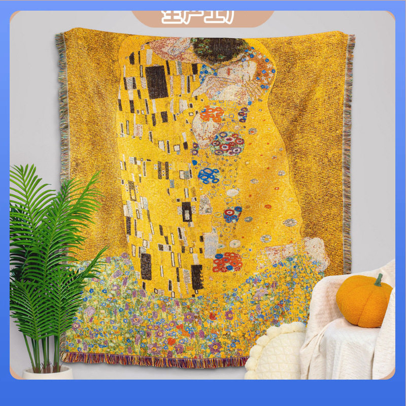 Cross-Border Decorative Blanket Jacquard Tapestry World Famous Painting Sofa Towel Thread Blanket Dustproof Full Cover Sofa Blanket