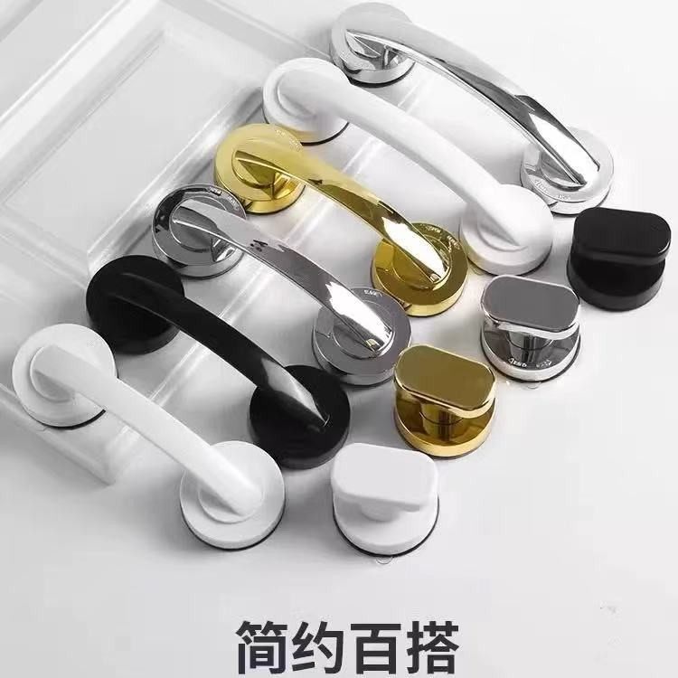 Cross-border punch-free handle glass door wardrobe cabinet sliding door handle toilet lid refrigerator door punch-free suction cup support