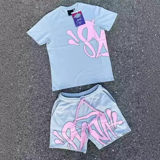 European and American street hip-hop men's and women's letter printed loose short sleeved top men's summer fashion brand casual sports suit
