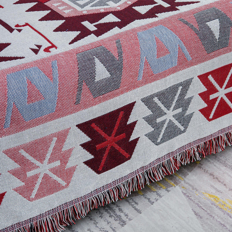 Scandinavian All Year Round Suitable for Stularg Line Blanket Sofa Towel Double-Sided Sofa Cushion Outdoor Camping Style Blanket Coffee Table Tablecloth