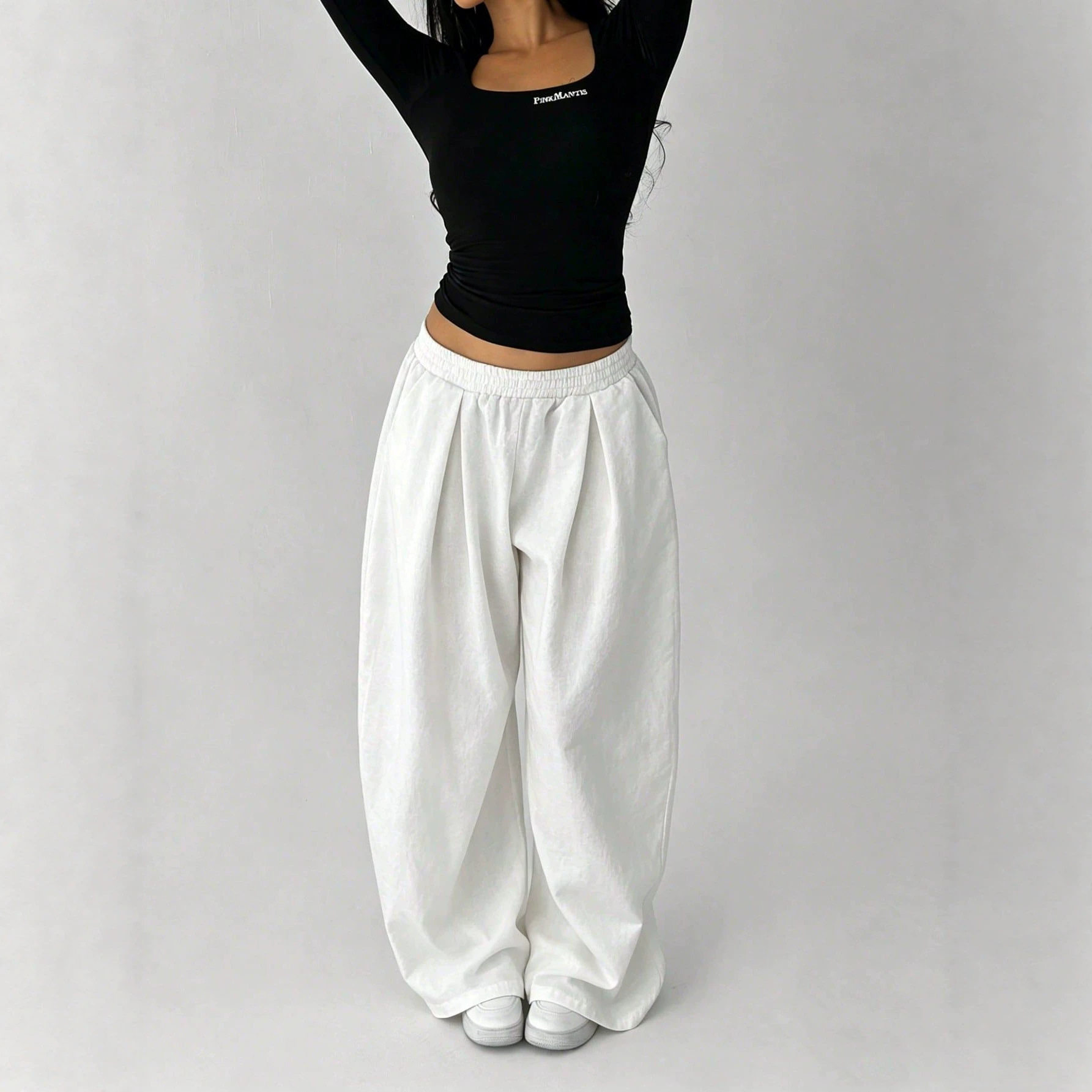 Lightweight Womens Casual Loose Fit Trousers Elastic Waist Versatile Style Summer Wear Ready to Ship
