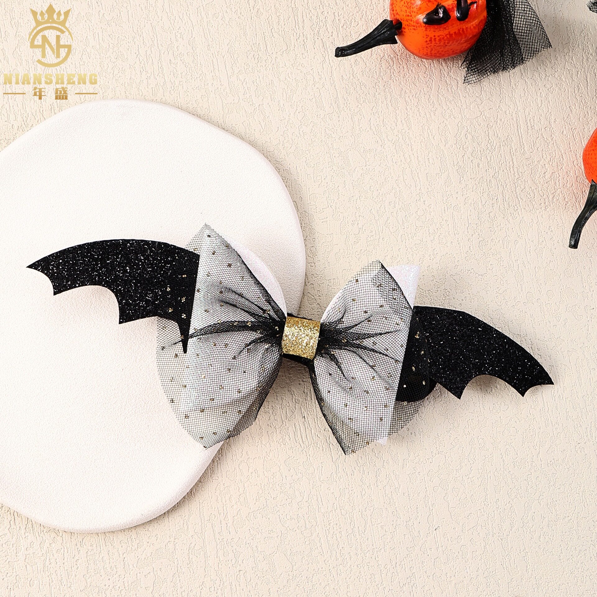 亚马逊新款万圣节派对欢乐发夹儿童节日搞怪氛围不伤发高颜值发卡