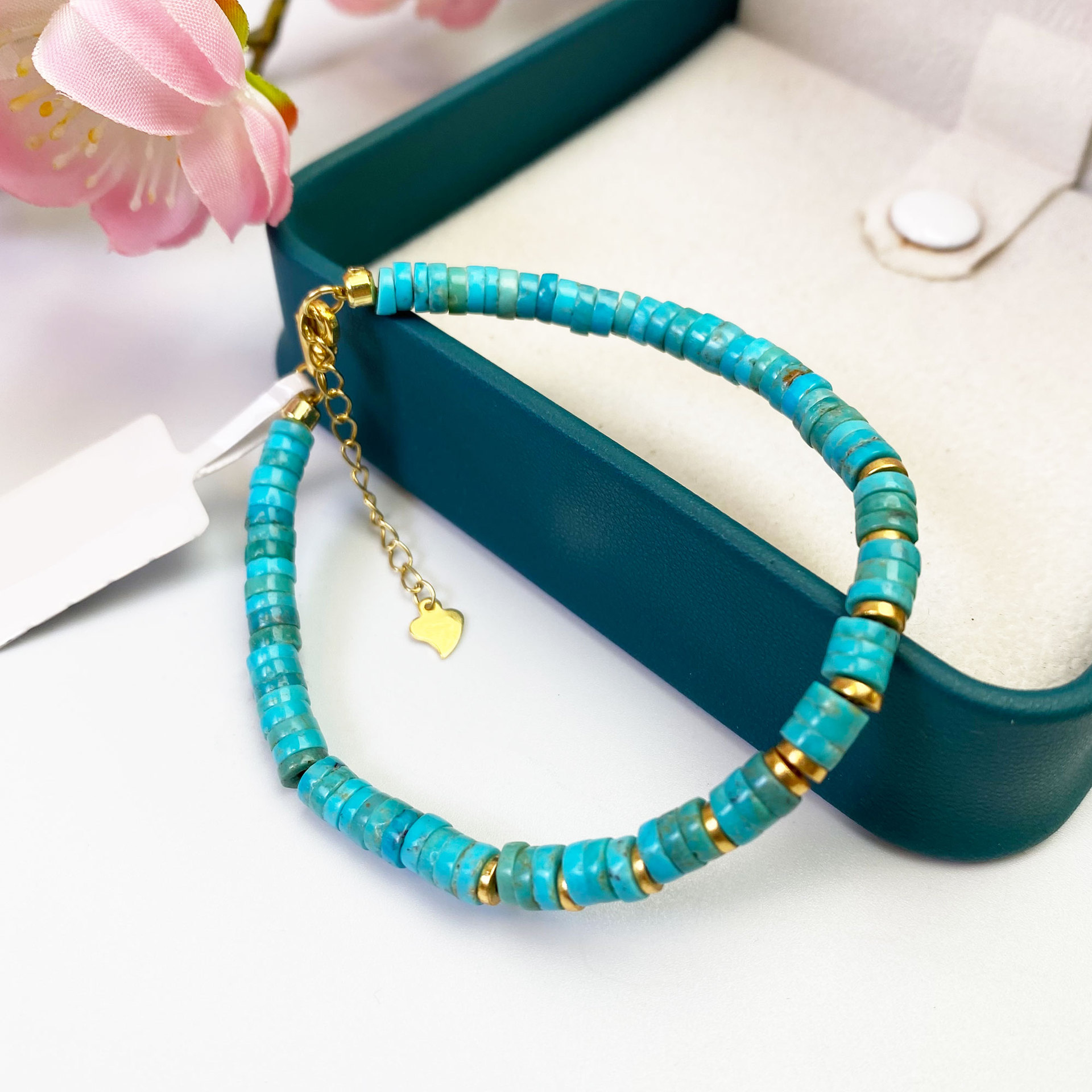 【Бирюза Longfeng Turquoise】 Бирюзовый атмосферный браслет SSSL1750 Hubei Shiyan Бирюзовый браслет прямого кроя diy