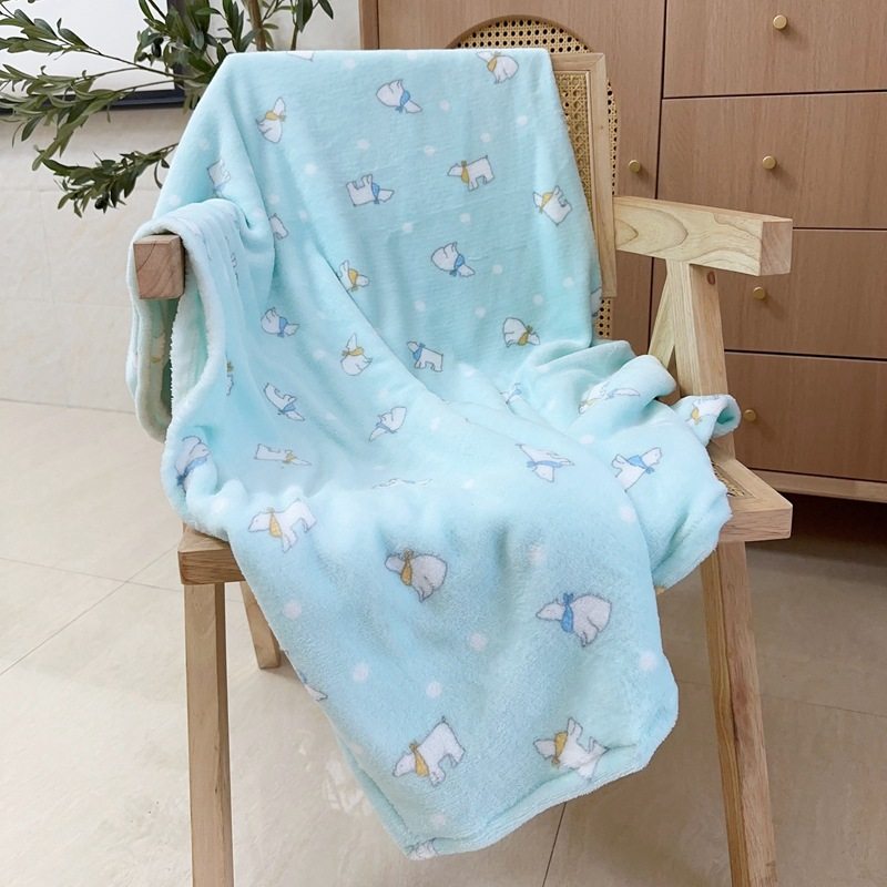 INS Cute Cartoon Blanket Flannel Blanket Student Dormitory Blanket Living Room Sofa Nap Air-conditioning Blanket Aircraft Blanket