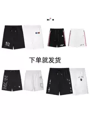 New Flocked Moncler Print Velcro Shorts Unisex 5-Inch Shorts Beach Pants Couple's Set