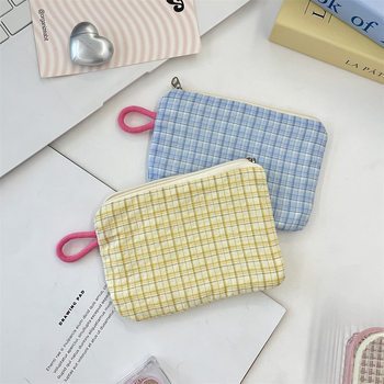 5815 Plaid Coin Bag Carry-On Key Bag Coin Bag Miscellaneous Bag Cosmetics Lipstick Air Cushion Storage Bag