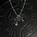 Bamboo chain/silver black diamond