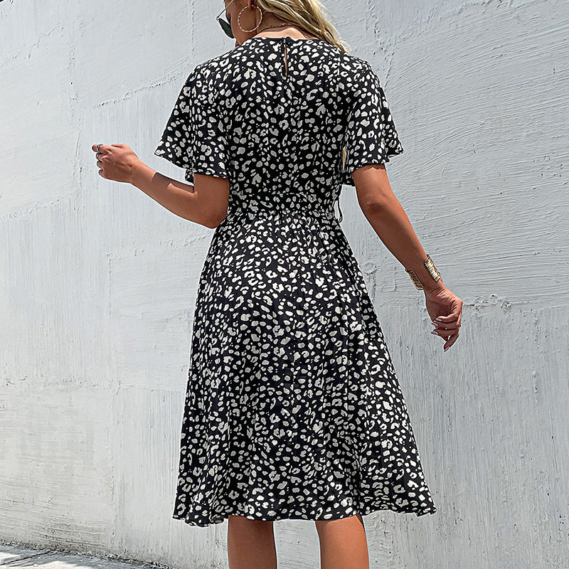 Elegant Leopard Print Maxi Dress Summer Vacation Style Womens Fashion Wholesale Available low MOQ