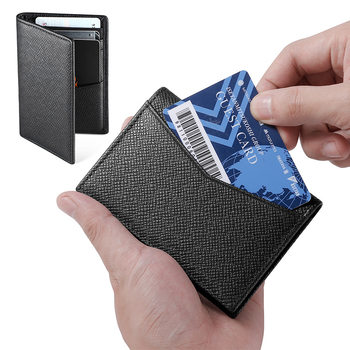 High-Grade First-Layer Cowhide Anti-Degaussing Flap Pocket Pants Wallet with Multiple Card Slots Rfid Anti-Theft Card Holder Men's and Women's Genuine Leather Card Holder